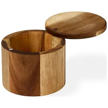 Dóza na potraviny Holm Akáciová dóza na sůl 8,9x7 cm