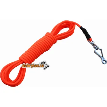 Vodítko pro psa edworld Barvářská PVC (Biothane) šňůra kulatá, oranžová, volitelný průměr a délka, karabina klešťová vypouštěcí Délka: 10 m, Průměr materiálu: 8