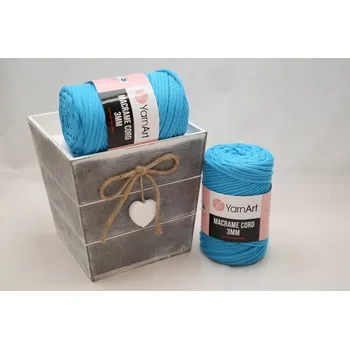 Příze Macrame Cord 3 mm 763 tyrkysová