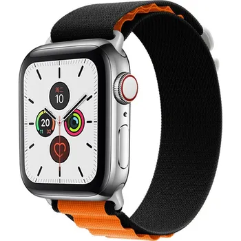 Řemínek na hodinky Textilní řemínek Wavy pro Apple Watch 38-40-41 mm černo-oranžový