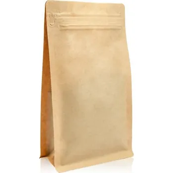 Sáček na potraviny Sáček s plochým dnem | přední ZIP | kraft papír bez AL vrstvy obsah 300ml (110 x 185 + 55 mm)