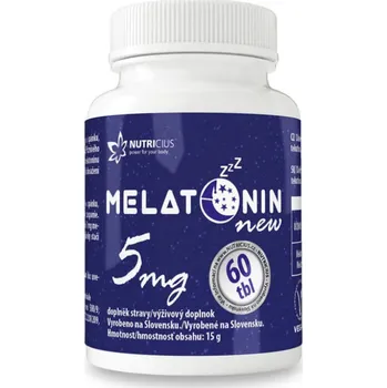 Přípravek na podporu paměti a spánku Nutricius Melatonin new 5 mg 60 tbl.