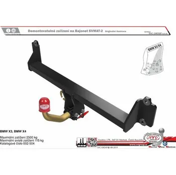 Tažné zařízení Tažné zařízení BMW X3 04/2014->10/2017 SV 002-504, SVC GROUP