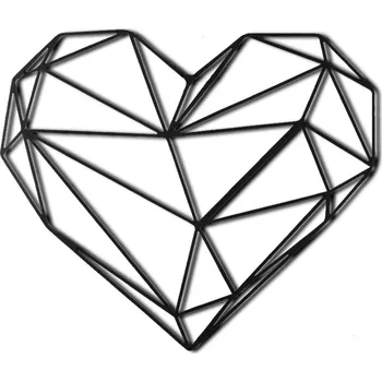 Nástěnná kovová dekorace HEART černá