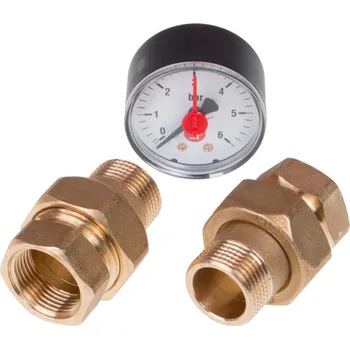 Ventil Giacomini R153-S1 Sada 2 ks šroubení a manometru 0 až 6 bar pro redukční ventily řady R153