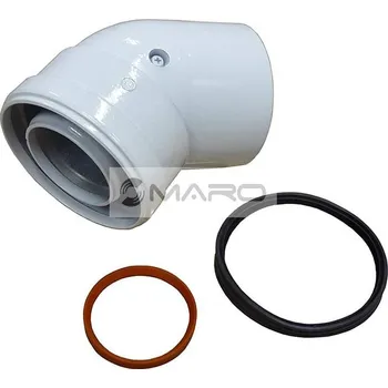 Ricomgas Koleno spalinové koaxiální hliník/hliník 45°, 60/100 mm, AL60/100B45