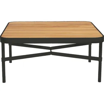 Zahradní stůl Tmavě šedý teakový zahradní konferenční stolek No.100 Mindo 83,5 x 83,5 cm