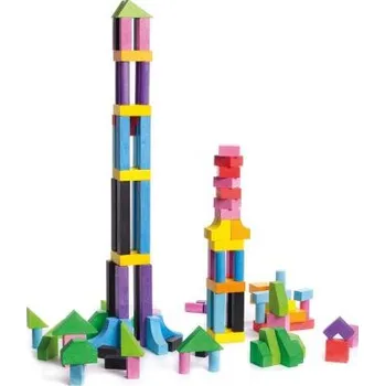Dřevěná hračka Barevná stavebnice kostek s možností vrácení nebo výměny do 30 dnů zdarma