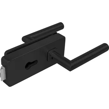 Dveřní kování MPK - UNIQUE R8 - ZÁMEK na sklo s klikou FAVORIT - PZ kování na sklo PZ otvor BS - Černá matná