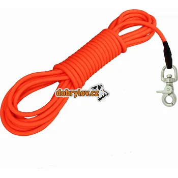 Vodítko pro psa edworld Barvářská PVC (Biothane) šňůra kulatá, oranžová, volitelný průměr a délka, karabina nerez vypouštěcí Délka: 8 m, Průměr materiálu: 8