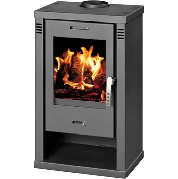 Krbová kamna VICTORIA Torino VICTORIA Torino Dvouplášťová krbová kamna 8 kW 150 mm Horní vývod Graftově šedá