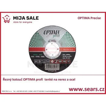 Řezný kotouč Řezný kotouč 125x1,0x22,2 A60T tenké na nerez a ocel OPTIMA profi