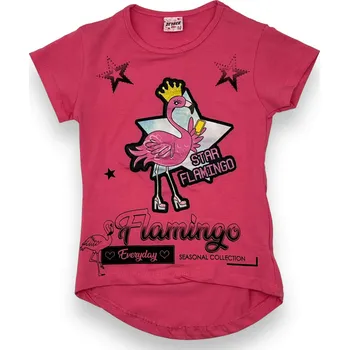Zeyrek Dívčí blikající trička s krátkým rukávem PLAMEŇÁK Barva: Růžová, Velikost: 110