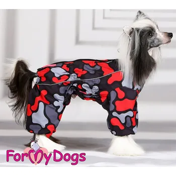 Obleček pro psa FOR MY DOGS pláštěnka RED CAMO Velikost: 22/XXXL