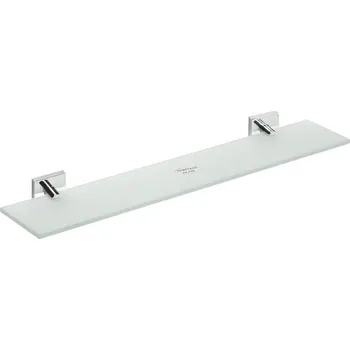 Drátěná police SAPHO X-SQUARE polička skleněná 600x55x130mm, mléčné sklo, chrom