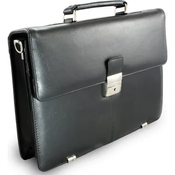 Pánská aktovka Černá kožená aktovka se dvěma vnitřními přihrádkami 112-2036-60 + doprava zdarma