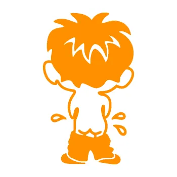 Samolepicí dekorace na vozidlo Boy čůrá 009 levá vystrčený zadek (06 - oranžová) SAMOLEPKA NA AUTO, NÁLEPKA, FÓLIE, POLEP, TUNING, VLASTNÍ TEXT, TISK, AUTOSAMOLEPKY.cz, POLEPY, OBRÁZEK, LOGO, 3D STICKERS