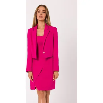 Elegantní krátké sako MOE M745 fuchsiové EU velikost: XXL