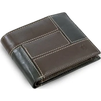 Pánská kožená peněženka v kombinaci černé a hnědé barvy 513-4397A-60/47