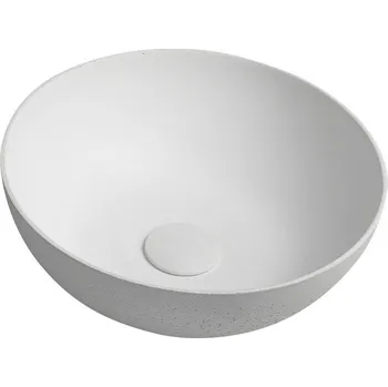 Umyvadlo TONEB FORMIGO betonové umyvadlo, ø 39x14 cm, přírodní bílá