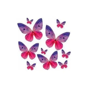 Jedlá dekorace na dort Jedlá dekorace (jedlý papír) - MOTÝL Fialovo-červený / 4,5 cm