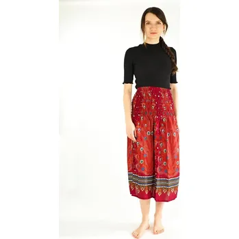 Dámská sukně Sukně midi Thai Peacock vínová