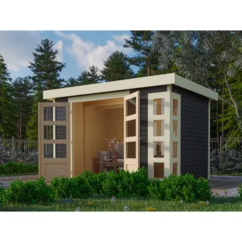 Zahradní domek Dřevěný domek KARIBU KERKO 4 Šedý Varianta: dřevěný domek KARIBU KERKO 4 (82929) šedý LG2965