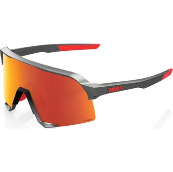 Cyklistické kalhoty Sluneční brýle 100% S3 - Matte Gunmetal - Hiper Red Multilayer Mirror Lens