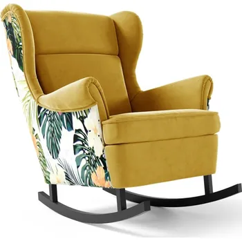 Křeslo Houpací křeslo Lorenzo - Žlutá Barva nožiček: Černá