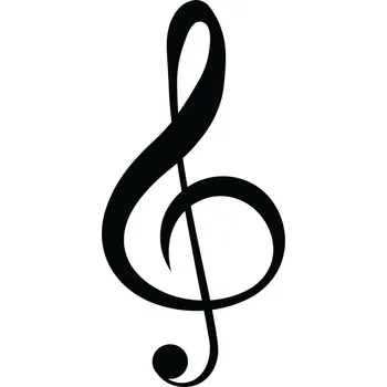 Nástěnná dekorace Treble Clef černá