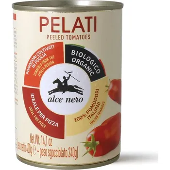 Zelenina Alce Nero BIO Loupaná rajčata bez slupky Pelati, 400 g