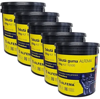 Stavebniny Sada Tekutá guma ALFEMA TG500 bordó 5x20 kg