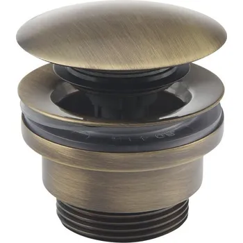 Sifon Silfra Umyvadlová výpust 5/4“, tichý click-clack, velká zátka, 5-65mm, bronz