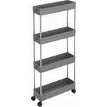 Songmics, Pojízdný regál, 4 police, šedý