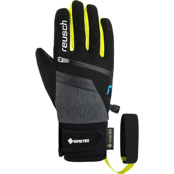 Cyklistické kalhoty Dětské rukavice Reusch Travis GORE-TEX® Junior - Black/Black Mel/Safety Yellow