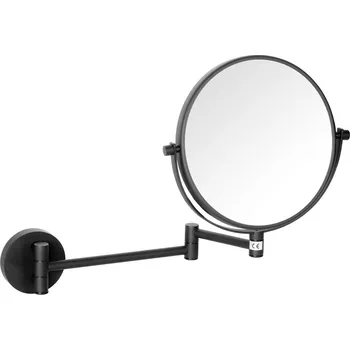 Zrcadlo SAPHO X-ROUND BLACK kosmetické zrcátko závěsné, Ø 200mm, oboustranné, černá mat