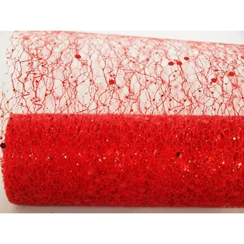 Stuha Fibre třpyt 30 cm, 4,6 m, červená