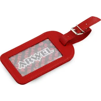 Červená kožená visačka na zavazadlo 619-5405-31