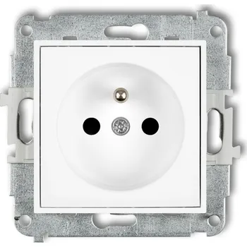 Elektrická zásuvka KARLIK Zásuvka s uzemněním jednonásobná Barva: Matná bílá