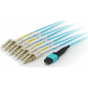 Síťový kabel Vybavte propojovací kabel z optických vláken MTP – 4x LC, OM4, 20m (25556807)