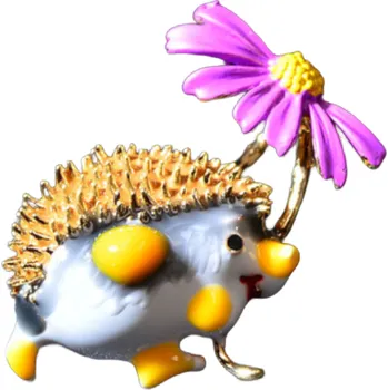 Brož Amparo Miranda® Brož Ježek s kopretinou B7225, Barva Oranžová