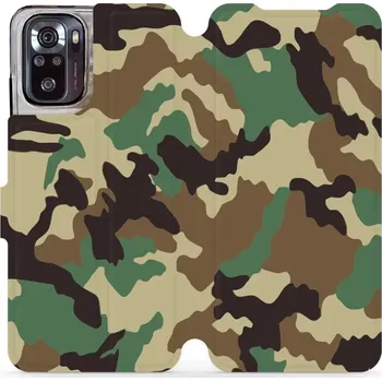 Pouzdro na mobilní telefon Flipové pouzdro Mobiwear - Xiaomi Poco M5s - V111P Maskáče (Knížkové flip pouzdro, obal, kryt na mobil Xiaomi Poco M5s - V111P Maskáče, materiál Umělá kůže + TPU - ochrana 360°, stojánek, silikonová vanička, magnetické zavírání)