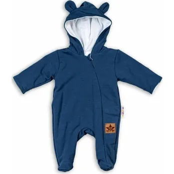 Dětská móda Baby Nellys Kojenecký teplákový overal s kapucí Teddy - granátový 62 (3-6m)