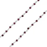 Stříbrný náhrdelník s pravým granátem Arika INS1010NGR