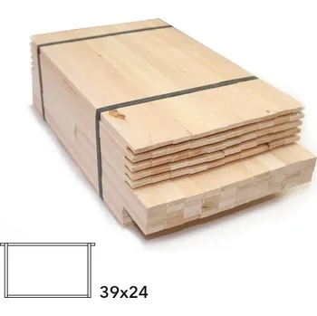 Rámkový přířez 39x24 nevrtaný rovný, Lípa, 50 ks