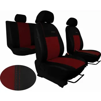 Autodoplněk Autopotahy Nissan Qashqai I, bez zadní loketní opěrky, od r. 2006, kožené EXCLUSIVE vínové