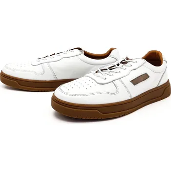 Pánské polobotky Pánské kožené tenisky 086-24122 WILD bílé Barva: Bílá, Velikost: 45