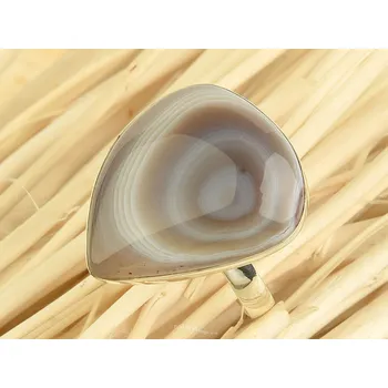 Prsten Achát prsten stříbro Ag 925/1000 5,8g vel.57