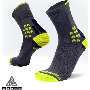 Pánské ponožky TRAIL kompresní běžecké ponožky Moose žlutá XL