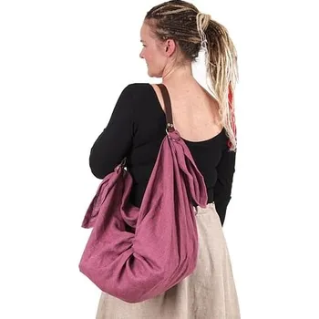 imago Lněná dámská taška z Furoshiki šátku, barva zelená